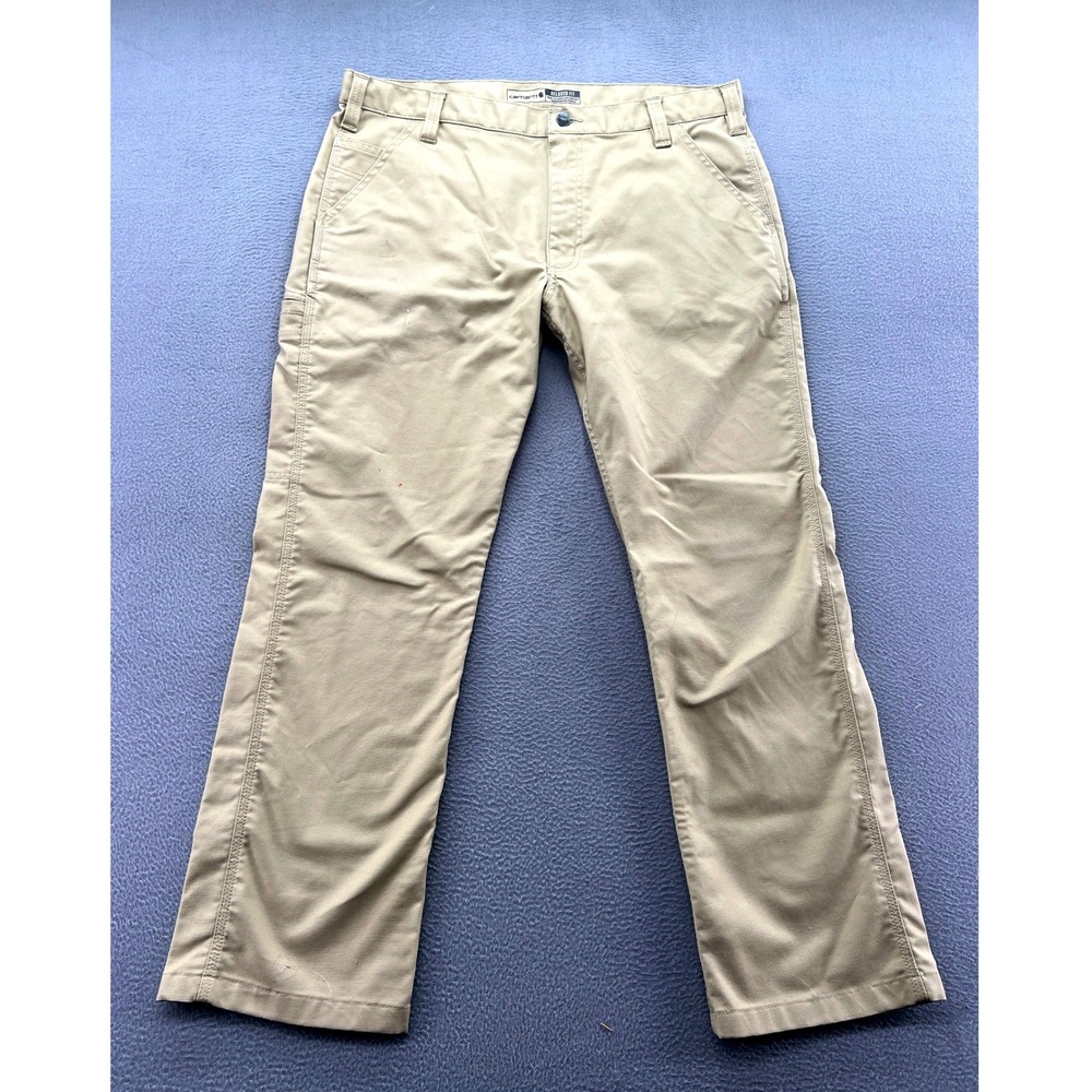 Carhartt Work Pants Men's 36x30 Canvas Tan Khaki Relaxed Fit Utility Pant